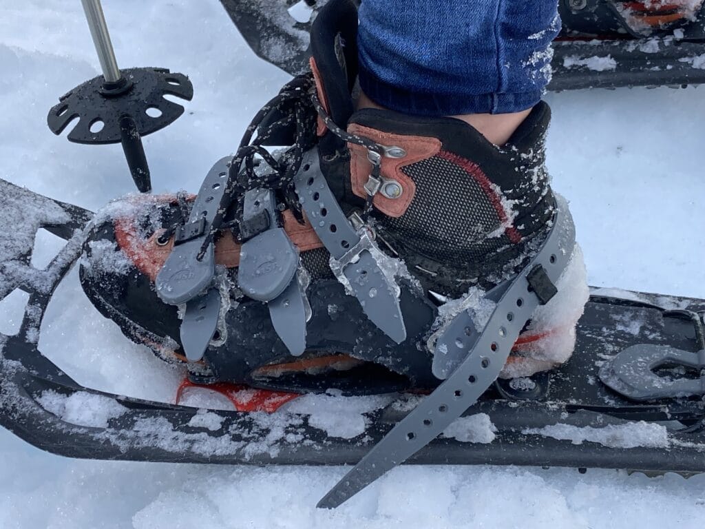 Boot with snowshoes