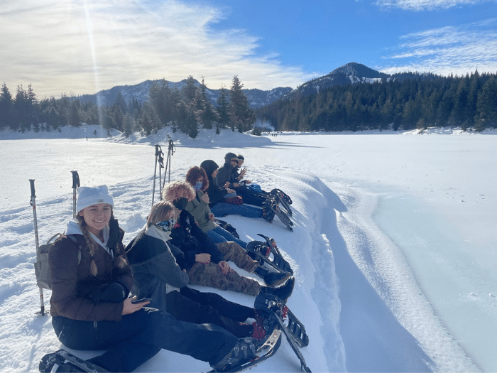 snowshoe at lake